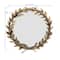 18.5&#x22; Framed Round Antique Gold Metal Laurel Wreath Wall Mirror